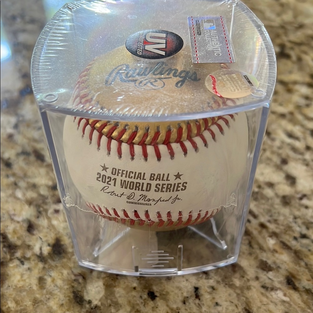 NEW 2021 Rawlings World Series Baseball with Red Stitching Braves Astros